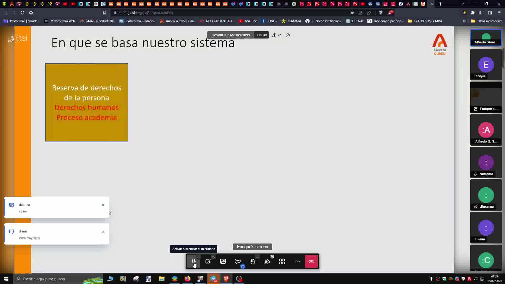 MASTER CLASS - Enrique - El proceso de Academia Soberana
